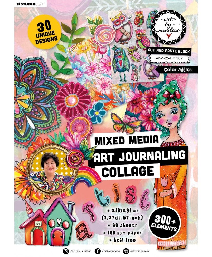 Collage Paper Pad Cut and paste book - ABM Color addict 210x294x10mm 60pp