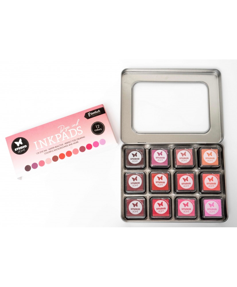 SL Dye Ink Inkpads in Tin Reds/Pinks 12 pc