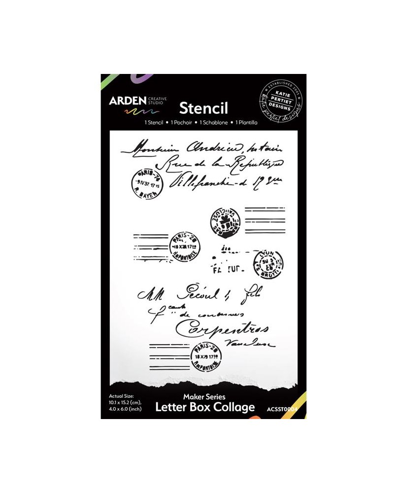 Maker Series Letter Box Collage 4x6in Stencil