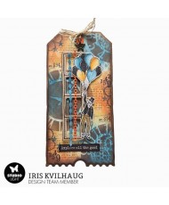 Clear Stamp Balloon man Grunge 93x136x3mm 13 PC