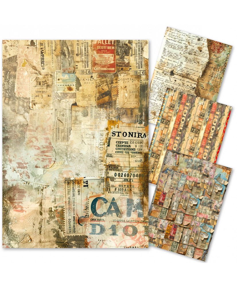 Journey Ahead Mixed Media rice paper A4 set 4/Pkg