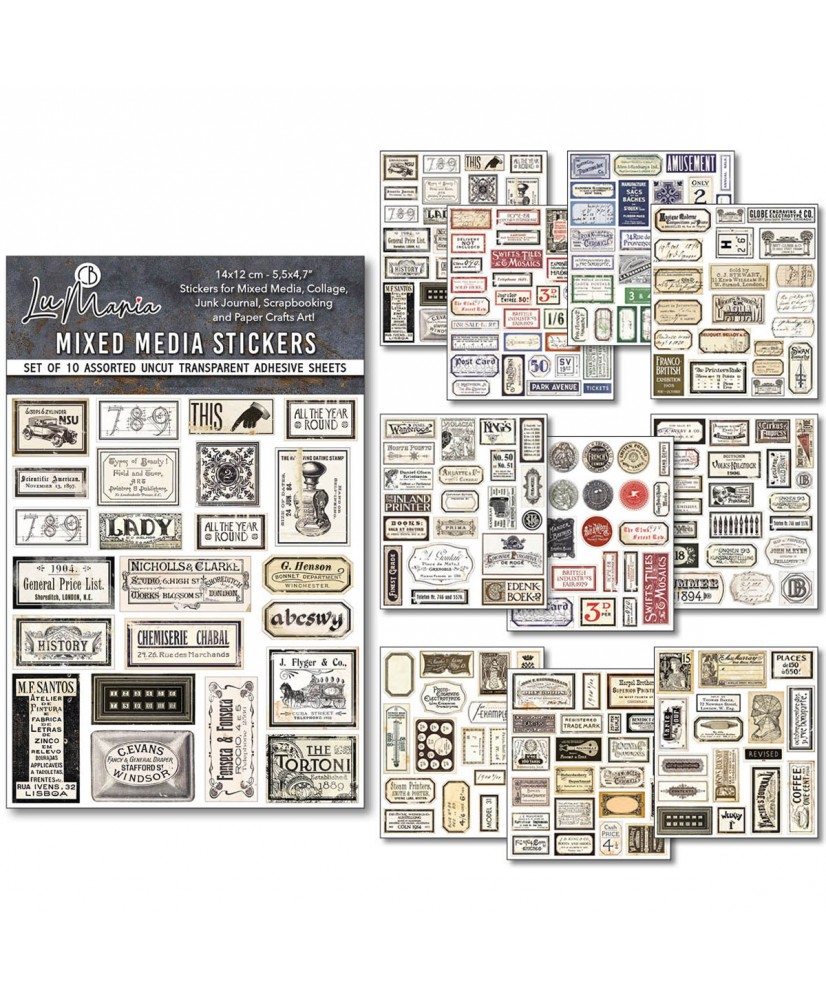 Sticker Set 10/Pkg Vintage scripts