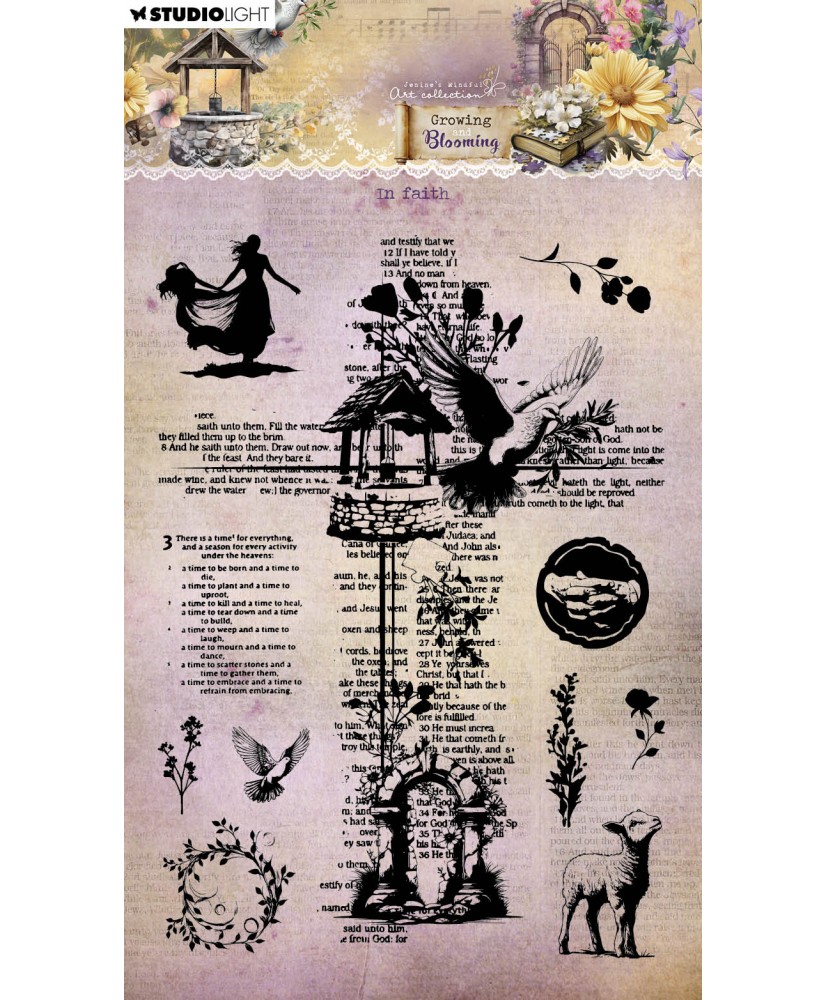 Clear Stamp In faith Growing & Blooming 135x192x3mm 11pcs