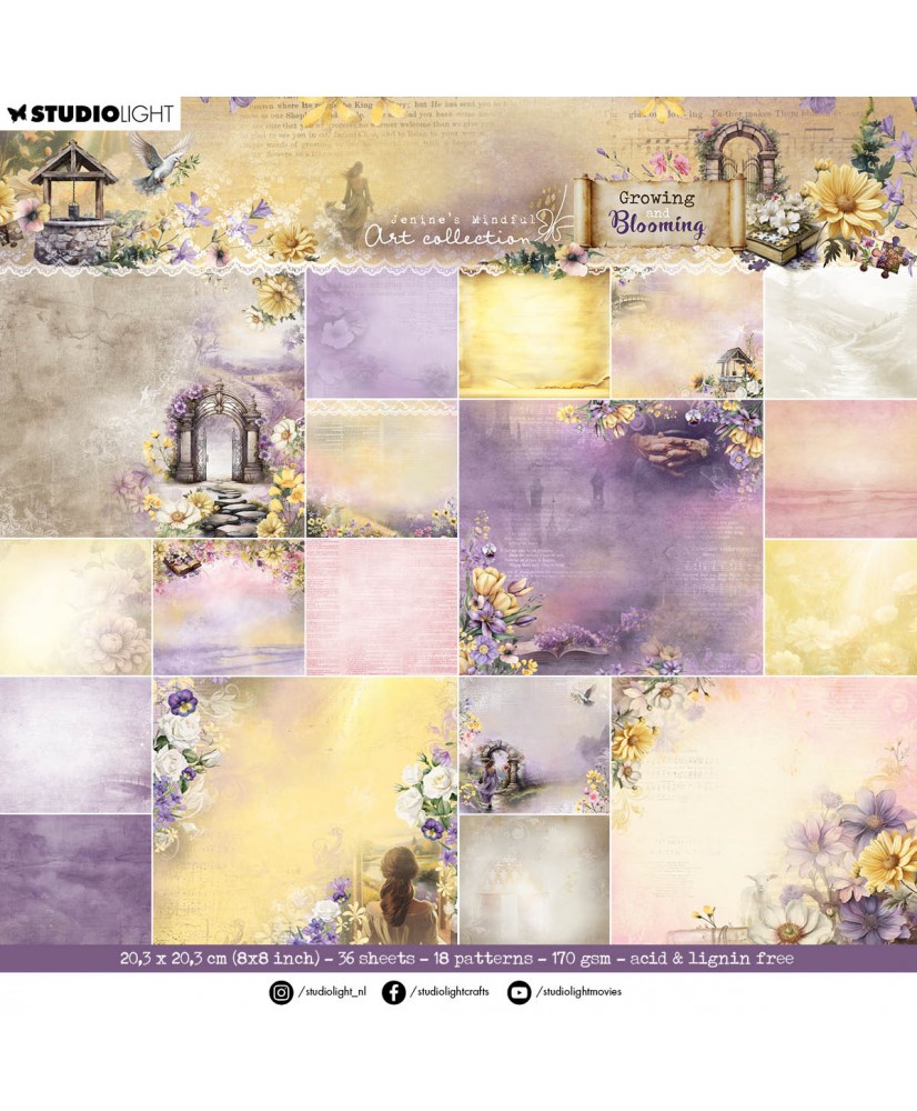 Designer Paper Pad Background paper Growing & Blooming 203x203x9mm 36pp