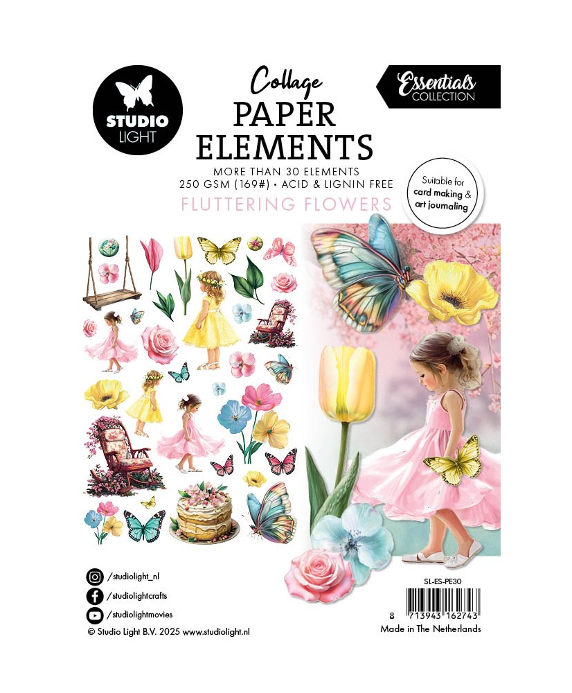 Paper Elements Fluttering Flowers Essentials 105x148x4mm 35pcs
