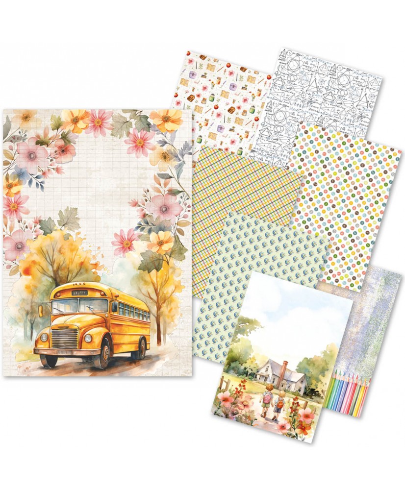 Back to School Rice Paper A5 MIXED 8/Pkg