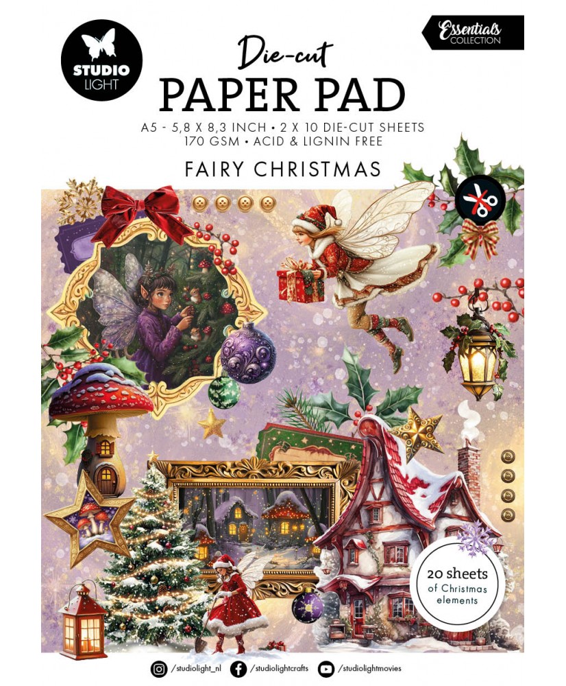 Die-cut Paper Pad Fairy Christmas 148x210x5mm 20Sheets