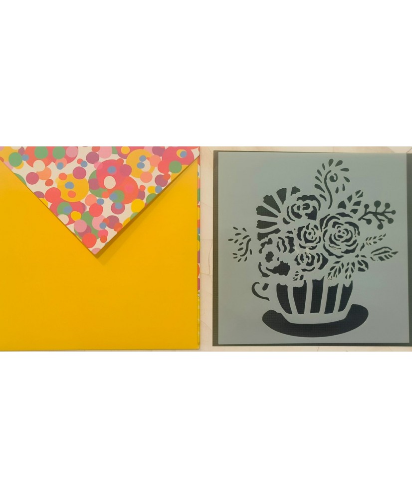 Stencil - Teacup Flowers