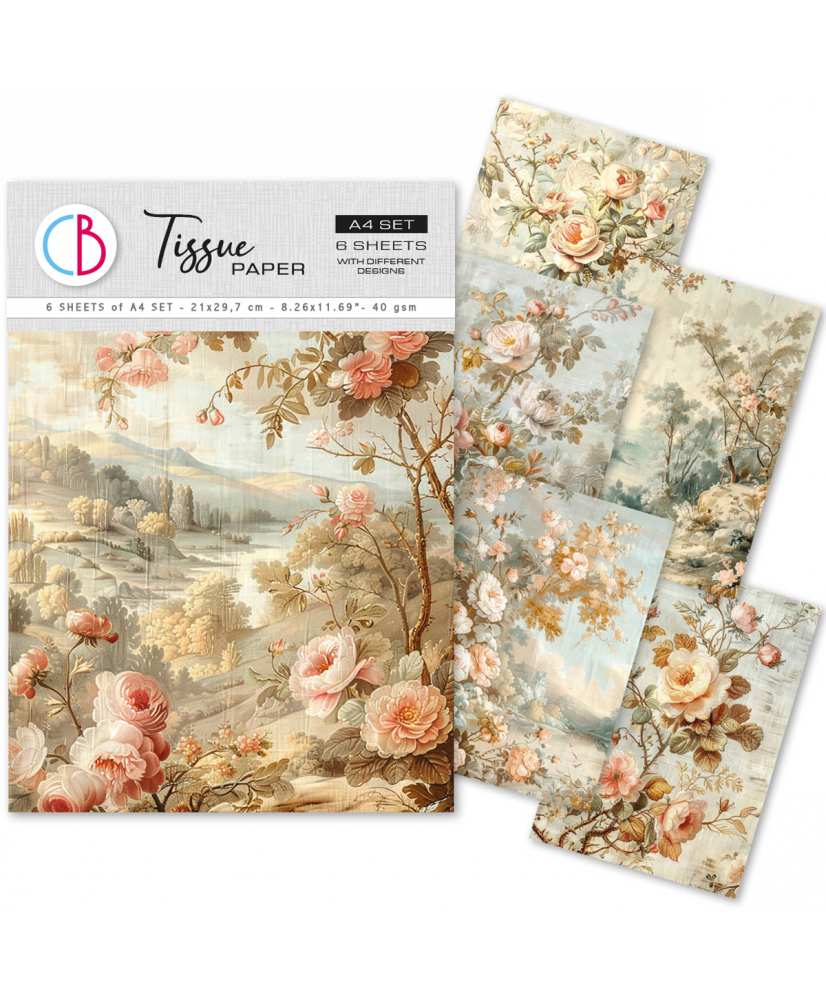 Tissue Paper A4 MIX 6/Pkg 18th Century
