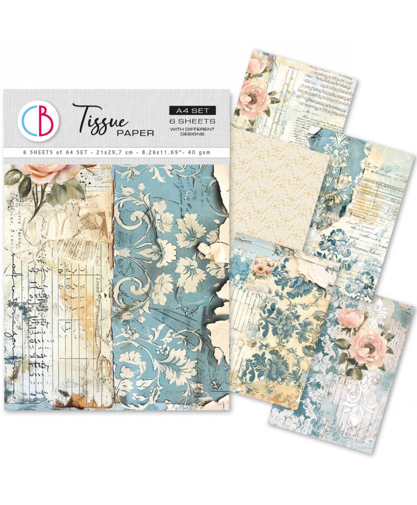 Tissue Paper A4 MIX 6/Pkg French Blue