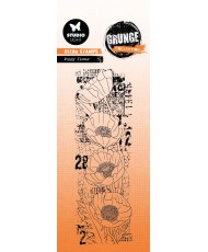 Stamp Poppy flower Grunge...