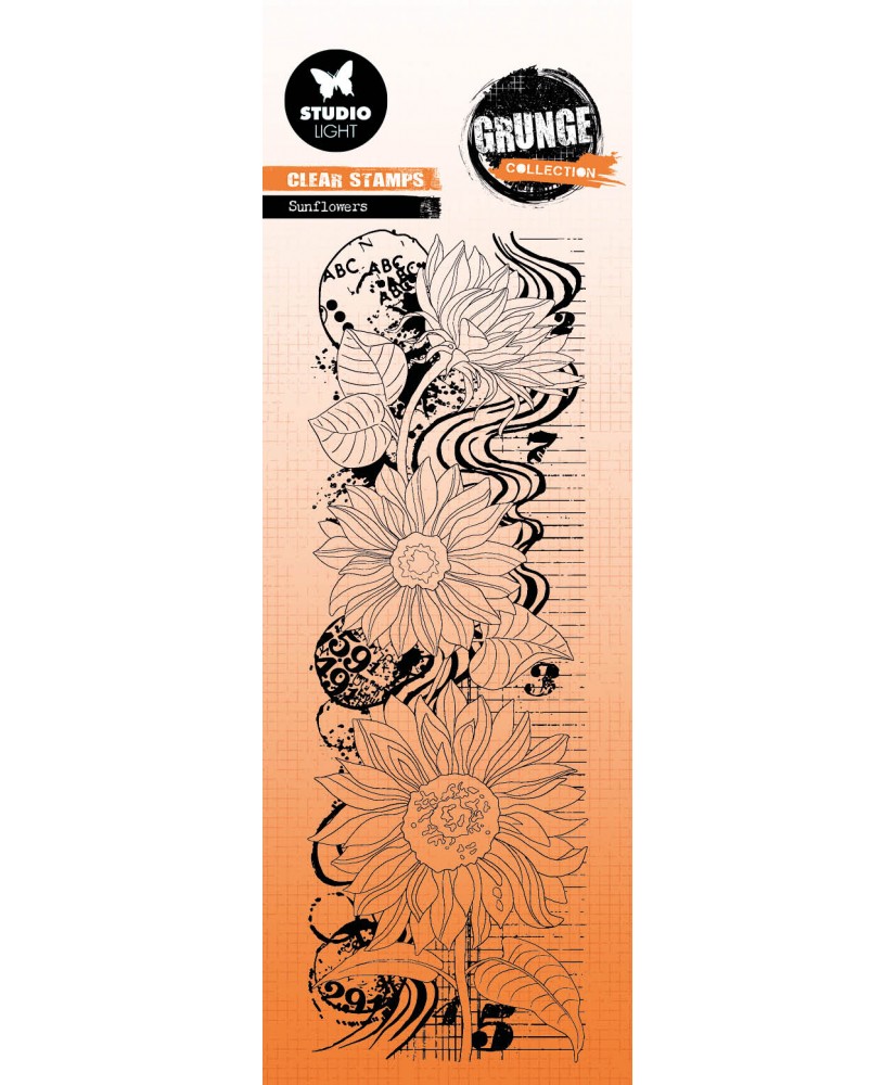 Clear Stamp Sunflowers Grunge 72x193,6x3mm
