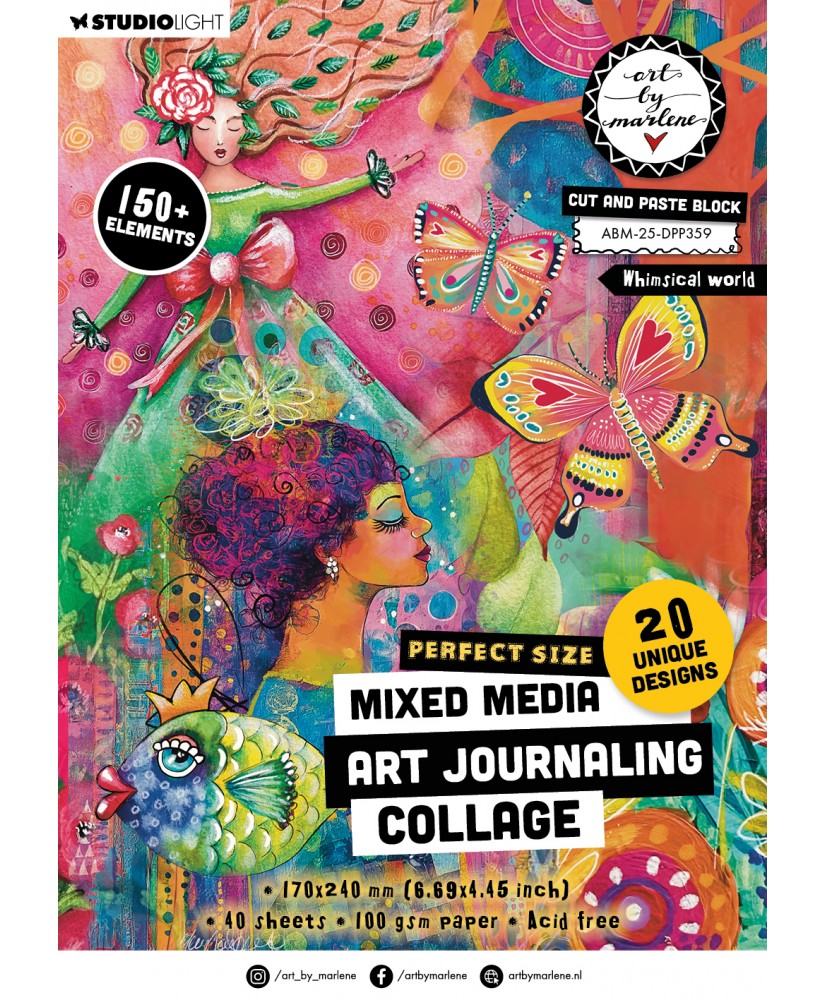 ABM Cut and paste book Whymsical world 148x210x10mm 40 Sheets