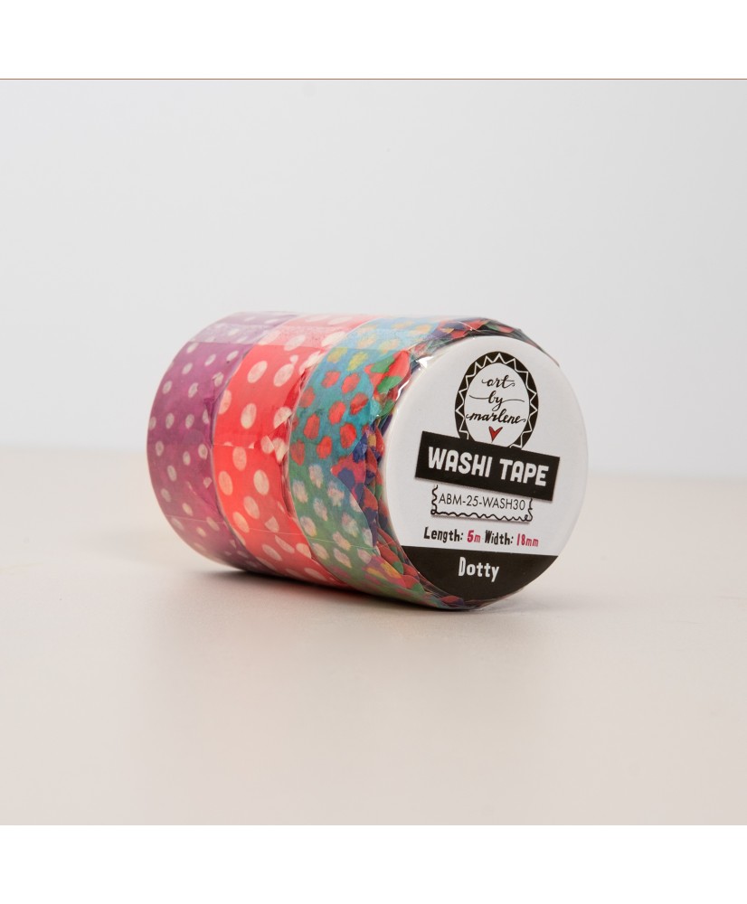 ABM Washi tape Dotty 18mmx5m 3Pc