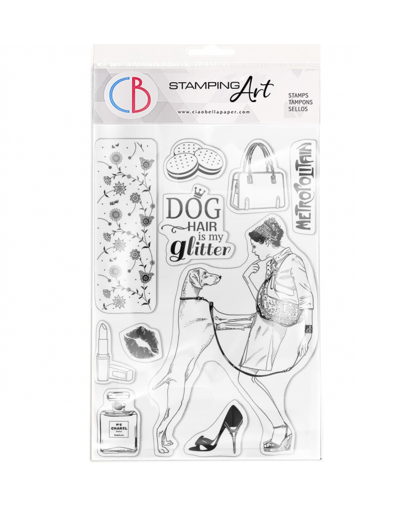 Clear Stamp Set 6″x8″ Dog Hair Is My Glitter
