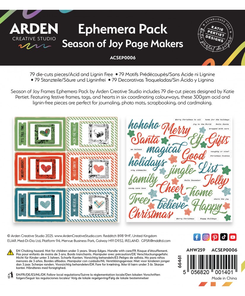 ACS Season of Joy Ephemera Pack 79pc- Katie Pertiet