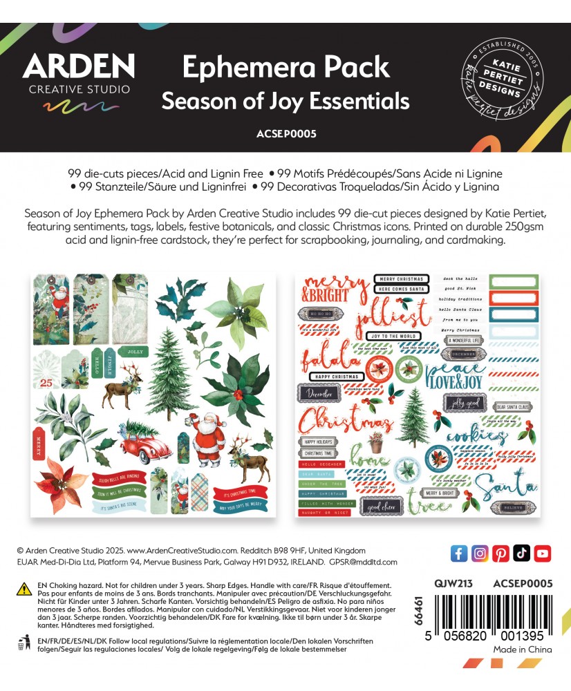 ACS Season of Joy Ephemera Pack 99pc- Katie Pertiet