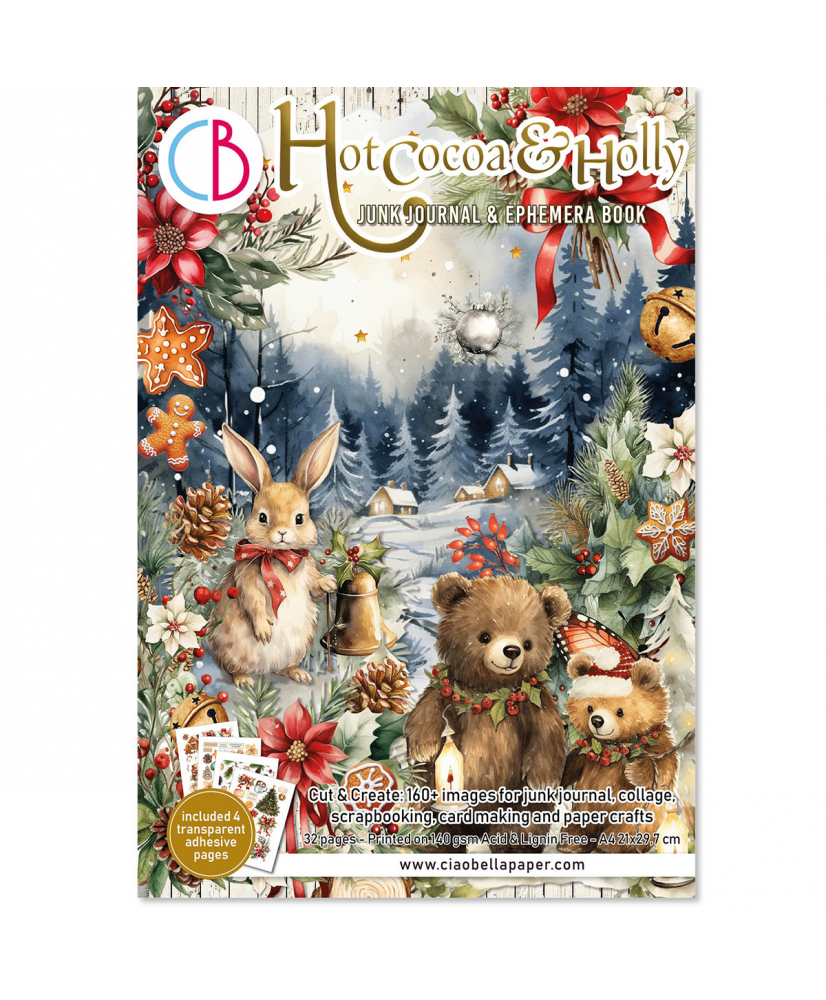 Ephemera Book Hot Cocoa & Holly A4 32/Pkg