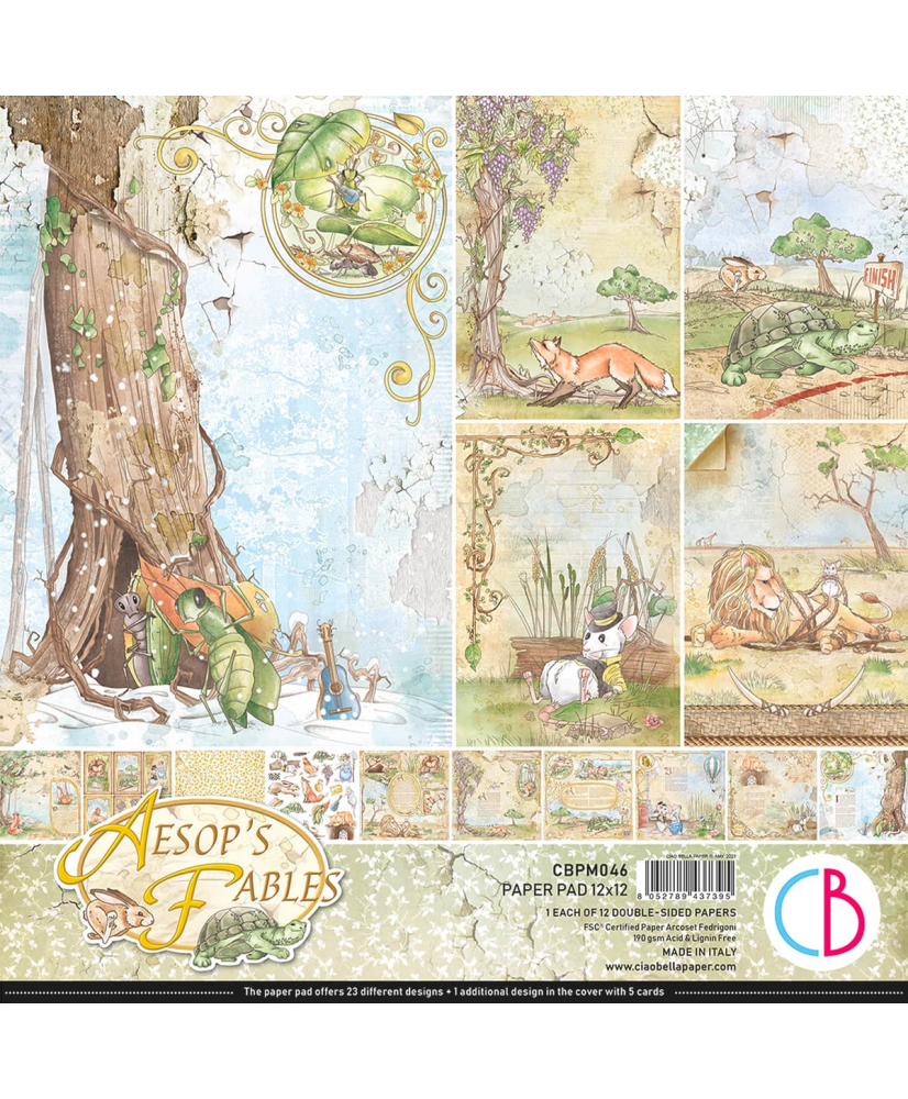 Aesop’s Fables Paper Pad 12″x12″ 12/Pkg