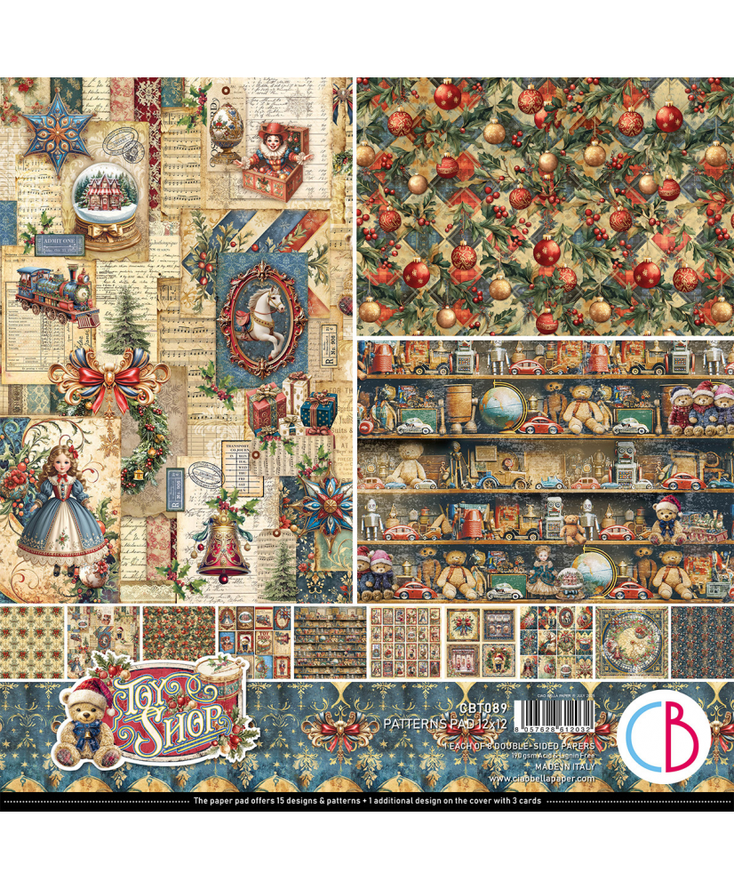 Toy Shop Patterns Pad 12x12 8/Pkg