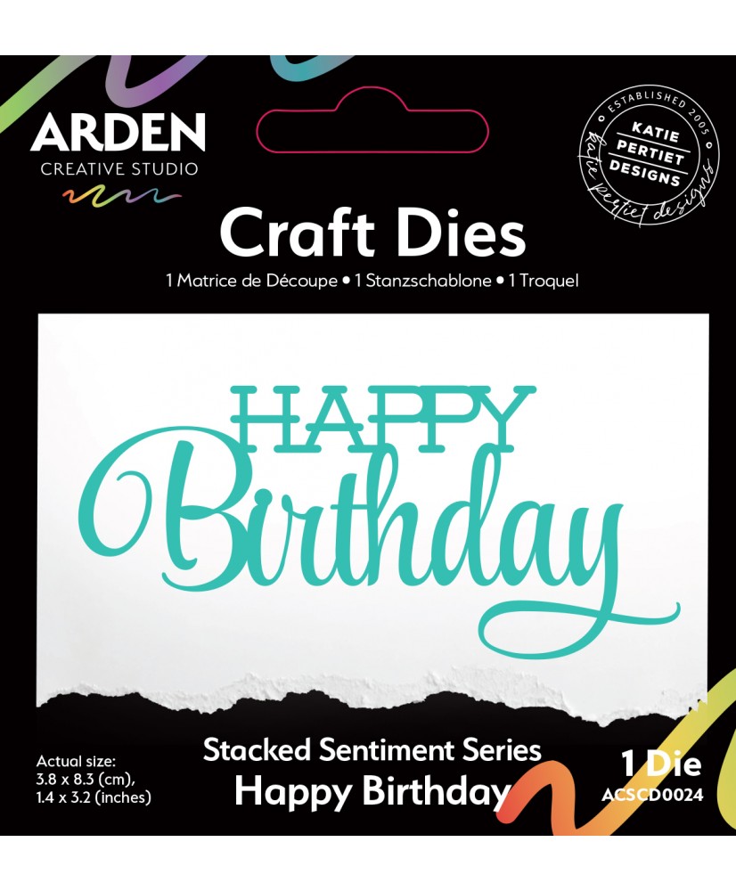 Sentiment Series Stacked Happy Birthday Craft Die