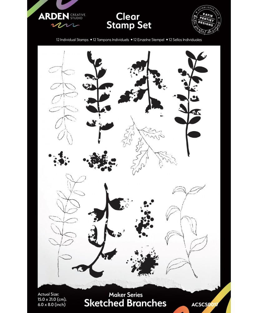 Arden Creative Studio Maker Series Sketched Branches 6in x 8in Clear Stamp Set