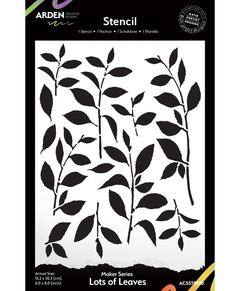 Maker Series Lots of Leaves 6x8in Stencil