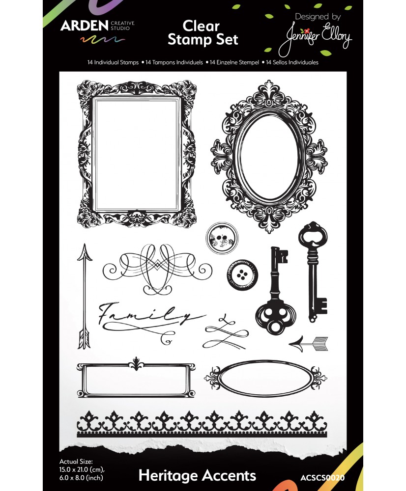 Heritage Accents 6x8in Clear Stamp Set