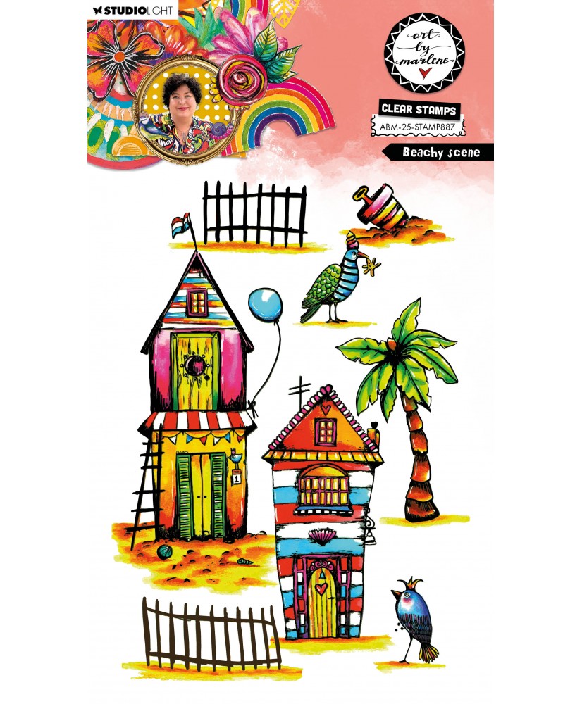 ABM Clear Stamp Beachy scene 8 Pc