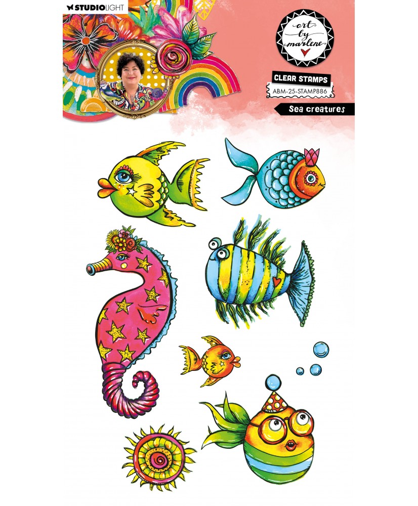 ABM Clear Stamp Sea creatures  8 Pc
