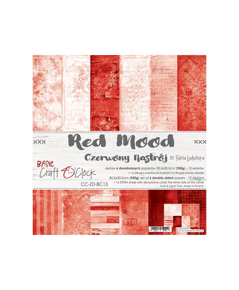 Red Mood - Set Of Papers 6x6