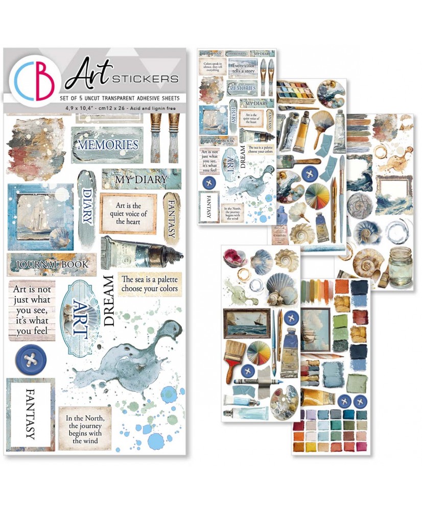 Stickers An artist journey transparent adhesive sheets 5Pg
