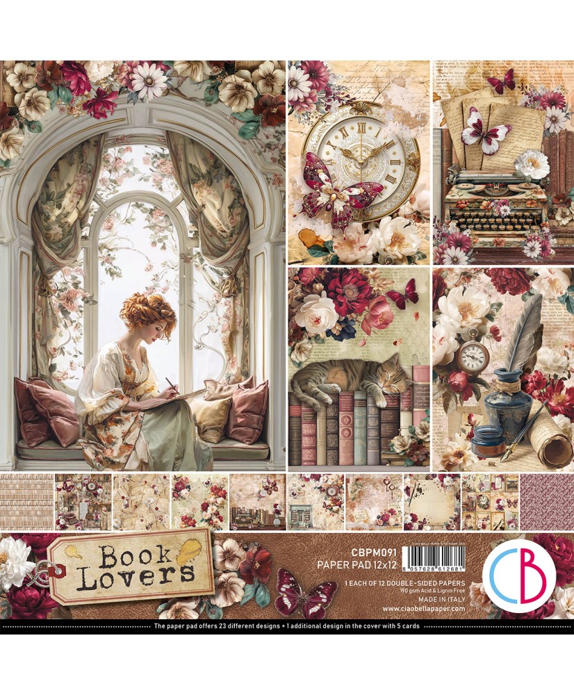 Book Lovers Paper Pad 12x12 12Pg +1 special sheet