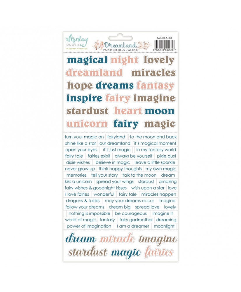 Dreamland 6 x 12 Paper Stickers - Words