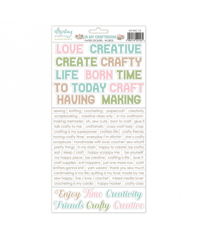 In my craft room - 6 x 12 Paper Stickers - Words
