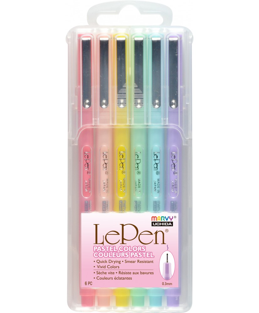 Le Pen Pastel 6Pcs 0.3mm set in solid case