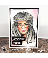 Visible Image Hippie Chick 4 in x 6 in Clear Stamp Set - Pre Order
