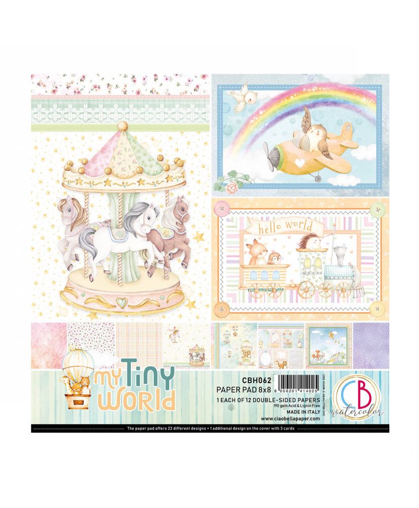 My Tiny World Paper Pad 8x8 12/Pkg