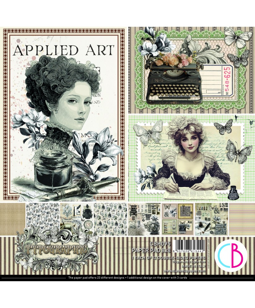 Typographic Pad 8x8 12/Pkg