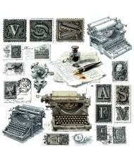 Typographic Fussy Cut Pad 6x6 24/Pkg