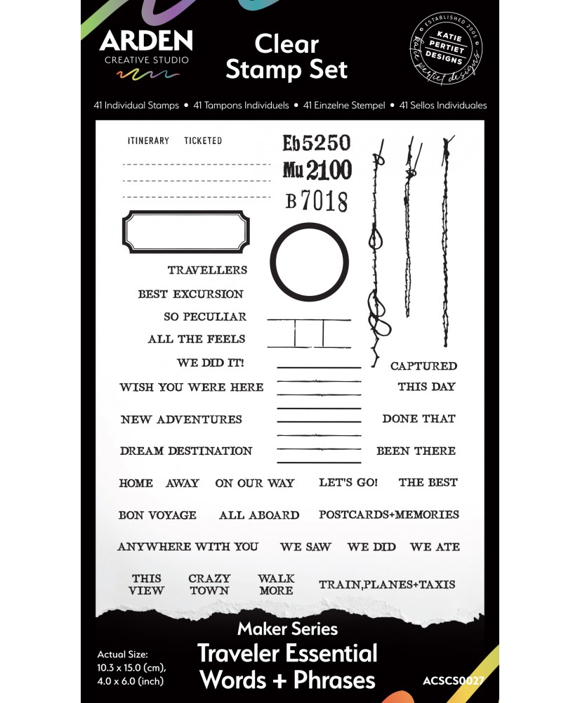 Been There Maker Series Traveler Essential Words+Phrases 4x6 Clear Stamp Set