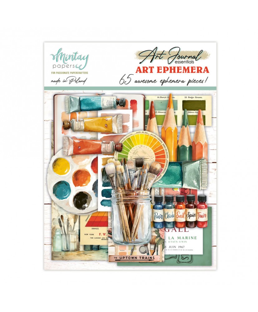 Art Journal Ephemera Pack - Art, 65 pcs