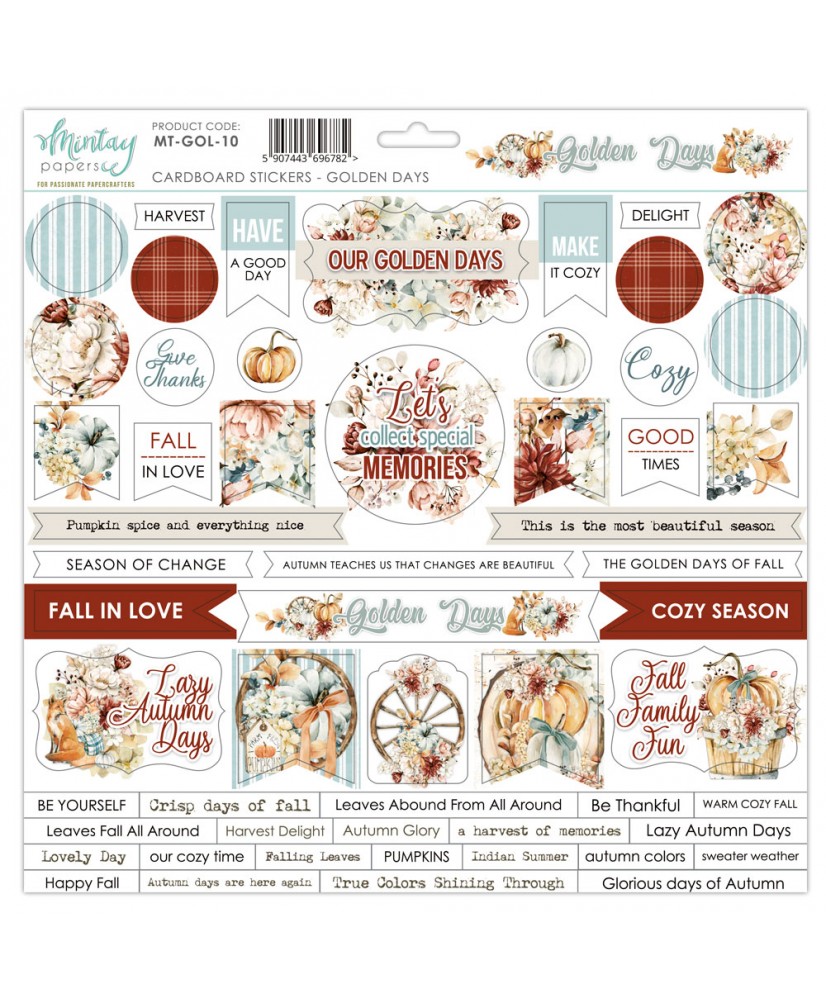 12 x 12 Cardboard Stickers - Golden Days