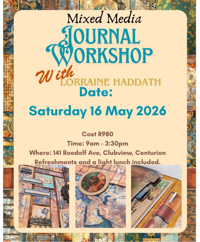 Mixed Media Journal Workshop Saturday 16 May