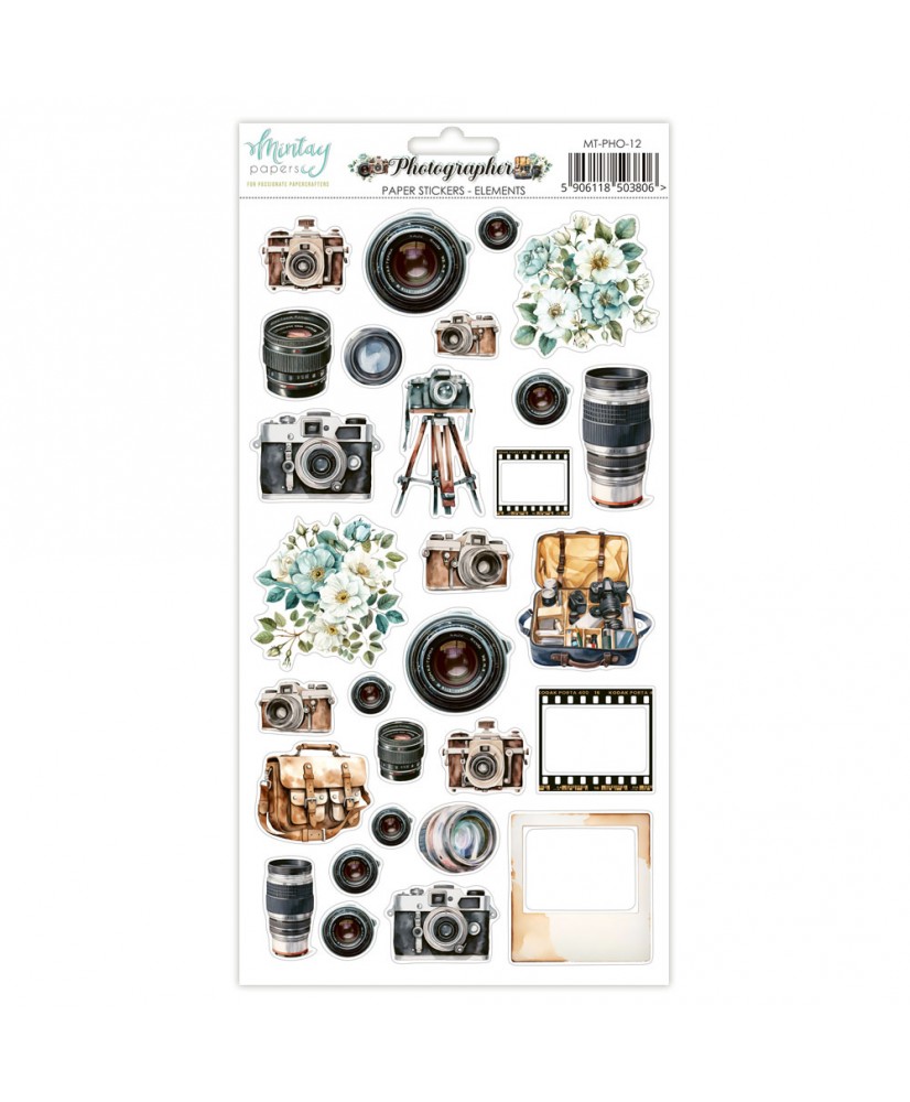 6 x 12 Paper Stickers - Photographer - Elements