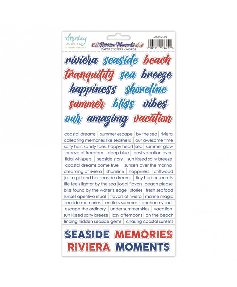 Riviera Moments 6 x 12 Paper Stickers - Words