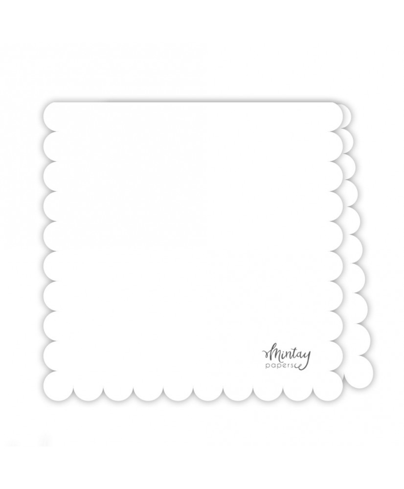 Scalloped Card Base - WHITE, 5 pcs