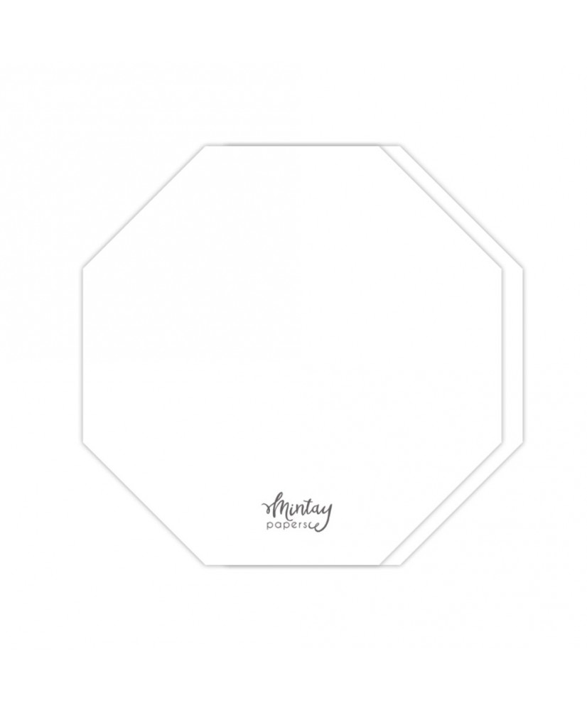 Octagon Card Base - WHITE, 5 pcs