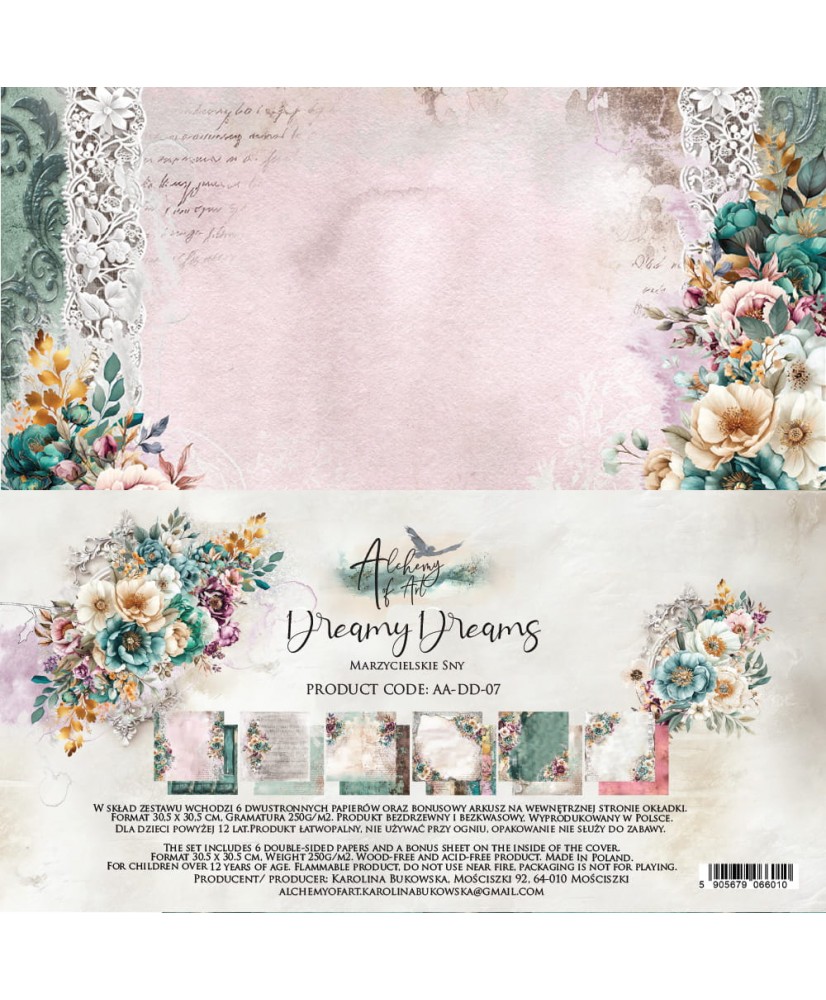 Dreamy Dreams- Scrapbooking paper set 12x12 6Pg