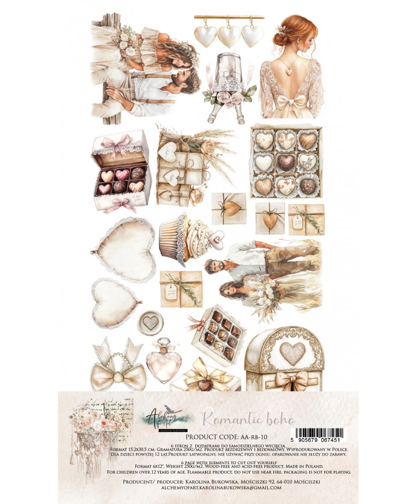 Romantic Boho - Set SELF-CUTTING 6X12 6 Sheets